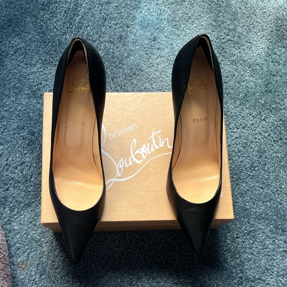 Christian Louboutin Clare 90 Napa Leather Black Heels